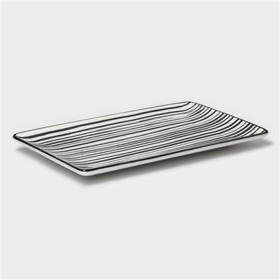 Блюдо Magistro Hypnose, 27×16.5×2 см, прямоугольное, фарфор, белое