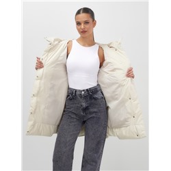 Куртка женская демисезонная с капюшоном бежевого цвета 1139B