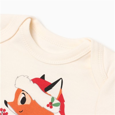 Новый год.Боди Крошка Я "Christmas", рост 62-68 см, молочный