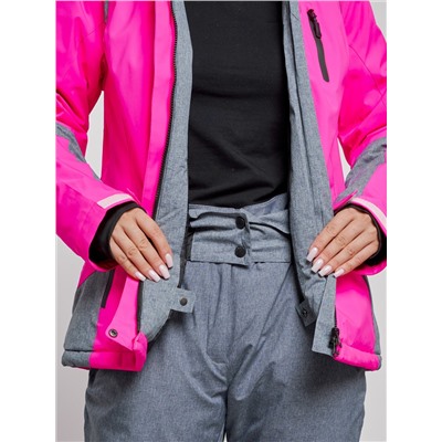 Горнолыжный костюм женский зимний розового цвета 02316R