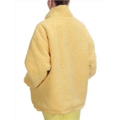 2568 YELLOW Кофта плюшевая женская Тедди на синтепоне  (50 гр. синтепон)