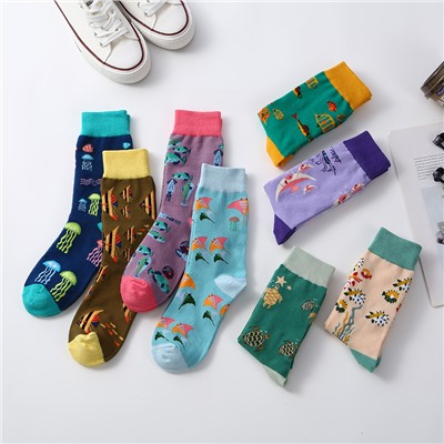 Tide, genuine socks for men and women, mid-length, European style, wholesale