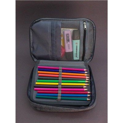 Сумка-органайзер для маркеров/карандашей, серая (23*7*16,5 см)