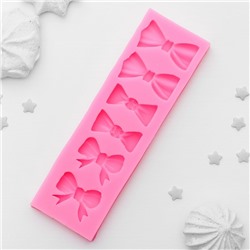 Молд для заливки Доляна «Шесть бантов», силикон, 15×4.5×1.1 см, розовый