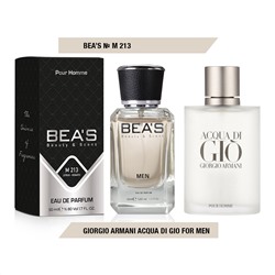 Beas M213 Giorgio Armani Acqua Di Gio Men edp 50 ml, Парфюм мужской Beas M213 создан по мотивам аромата Giorgio Armani Acqua Di Gio