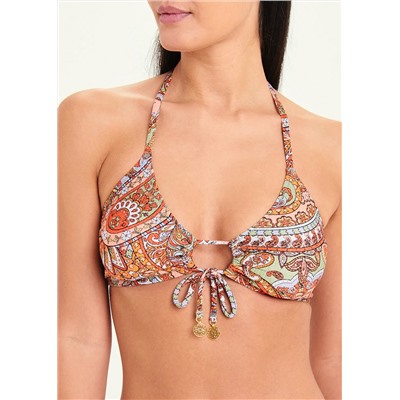 Paisley Print Bikini Top