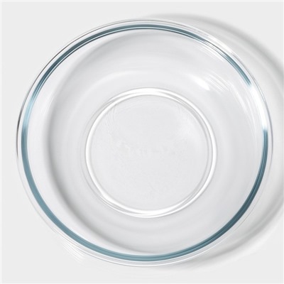 Контейнер для еды Доляна, 500 мл, 19×8 см, круглый, жаропрочное стекло, жёлтый