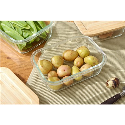 Контейнер для запекания и хранения Eco Store с крышкой из бамбука, 640 мл