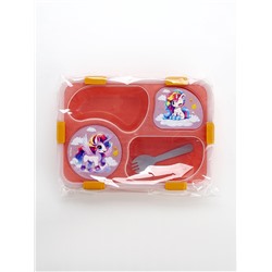 Ланч - бокс с 4 секциями «Единорог», 23×17×5.5 см, розовый