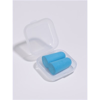 Беруши, 2.5×1 см, набор - 10 пар, в футляре, голубые