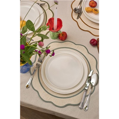 Салфетка под приборы Anemone из коллекции Trendy Ruffles, Ø38 см, серый