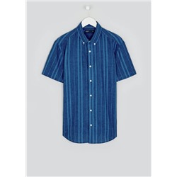 Short Sleeve Stripe Linen Shirt