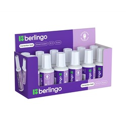 Корректирующая жидкость Berlingo, 20мл, на химической основе, с кистью