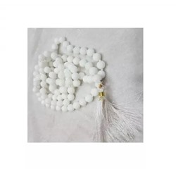Чётки из Белого Агата: для гармонизации Луны и Венеры (108 шариков), White Hakik (Agate) Mala For Moon And Venus, произв. Kalyan Puja