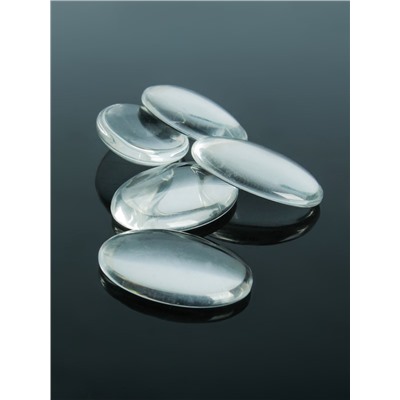 Кабошон стекло, овал 18×25 мм (набор 5 шт.), цвет прозрачный