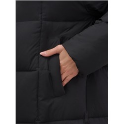 Пальто зимнее утепленное с капюшоном женское черного цвета 7741Ch