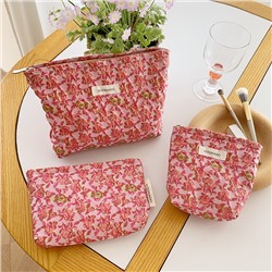 Brand retro cosmetic bag, shoulder bag, small clutch bag, storage system with zipper, flowered