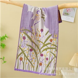 Quick dry cute cotton gauze bath towel for home use
