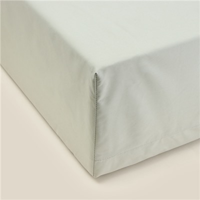 Простыня на резинке 300ТС SL Home Percale 140×200+30 см, олива, 100% хлопок
