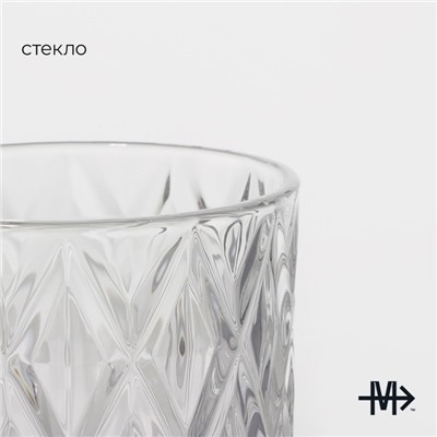 Стаканы Magistro «Богема. Ромбы», 310 мл, 8.3×7.7×9 см, набор 6 шт., стекло, прозрачные