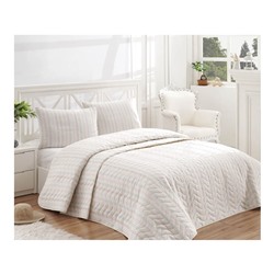 1 сп. Стеганое Покрывало Двустороннее 160x220 см. с Наволочкой 50x70 см. Tunica Krem