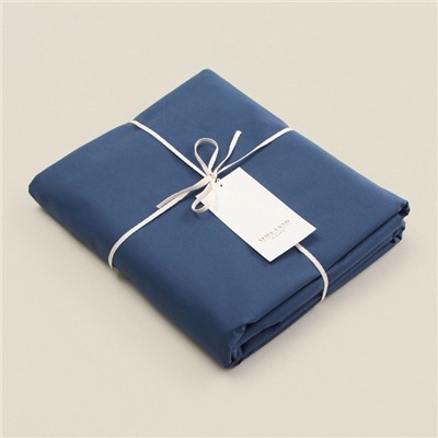 Простыня 1.5 спальная SL Home Percale 300ТС, 160×235 см, синяя, хлопок 100%