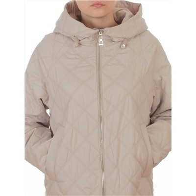 9610 BEIGE Куртка стеганная демисезонная женская (100 гр. холлофайбер)