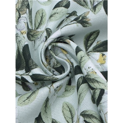 Шторы для кухни Доляна Apple flowers, 146×180 см - 2 шт., подхваты - 2 шт., 100% хлопок, 164 г/м²