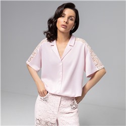 Рубашка комбинированная с кружевом, Стильное дежавю (розовый сон)