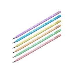 Карандаш чернографитный Berlingo Flexy Pastel HB, с ластиком, заточенный, МИКС