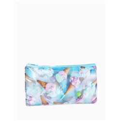 Косметичка на молнии, голубая