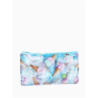 Косметичка на молнии, голубая