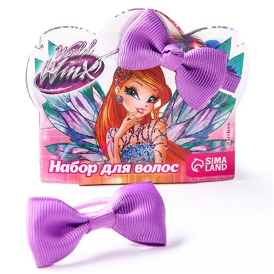 Набор для волос резинка и заколка "Бантик", МИКС, WINX, 2 шт