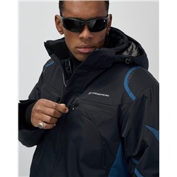 Горнолыжная куртка мужская зимняя темно-синего цвета 7617TS