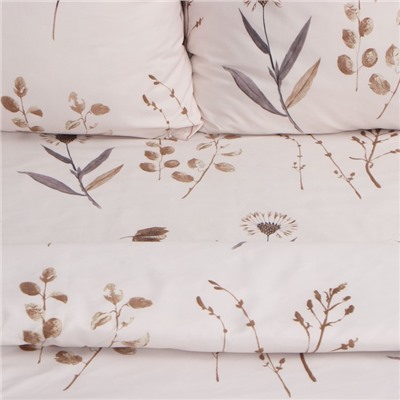 Постельное бельё Экономь и Я евро Twigs 200х215см, 200х215см, 70х70см-2 шт, полисатин, 80 г/м²