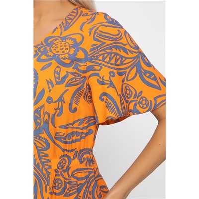 Платье Иоланда (оранжево-синее) П13677-5М