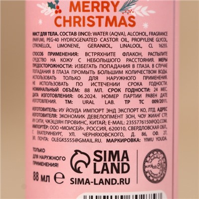 Подарочный набор новогодний женский «Исполнения желаний»: гель для душа 100 мл и мист для тела 88 мл, URAL LAB