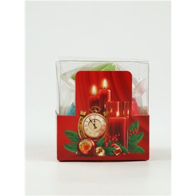 Печенье с предсказанием цветное в PVC-коробке «С новым годом», 4 шт.