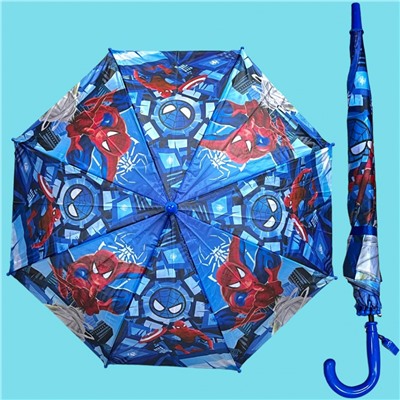 Зонт-трость для мальчика с мультгероями полуавтомат Арт 1004/3