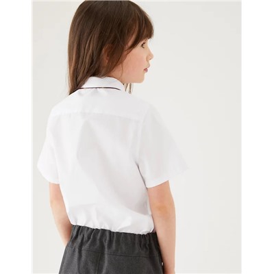 2pk Girls' Slim Fit Non-Iron School Shirts (2-18 Yrs)