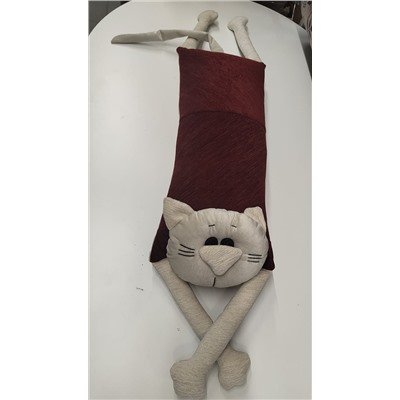 Мой котик Подушка Шенил Бордо Беж 231616