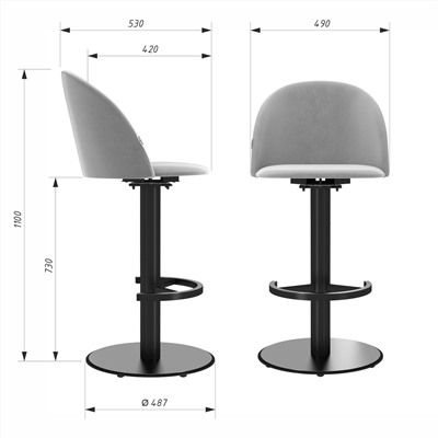 Стул барный SHT-ST35/S137
                        латте / черный муар