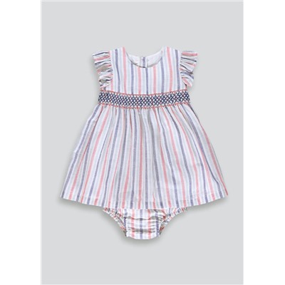 Girls Stripe Smock Dress (Newborn-23mths)