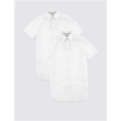 Boys' 2pk Slim Fit Stretch School Shirts (2-18 Yrs)