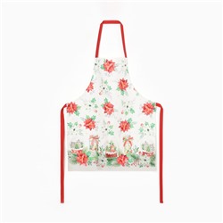 Фартук новогодний "Этель" Christmas red flowers 60х70см, 100% хл, саржа 190 гр/м2