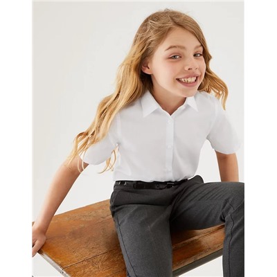 3pk Girls' Slim Fit Easy Iron School Shirts (2-16 Yrs)