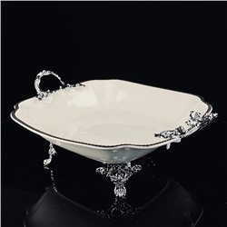 205-897 Глубокое блюдо 28см на ножках с ручками ATLANTIS в под.уп.(х6)Фарфор