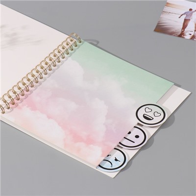 Фотоальбом на спирали 20 листов «Облака», объёмный элемент и 4 вкладки, 24×24 см