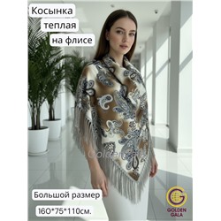 Косынка теплая на флисовой подкладке с бахромой Арт 2347/14