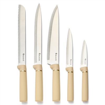 НАБОР AGNESS ИЗ 11ПР: 5 НОЖЕЙ,ПОДСТАВКА,ПОЛОВНИК,ЛОЖКА,ЛОПАТКА,ШУМОВКА,ЛОЖКА ДЛЯ СПАГЕТТИ